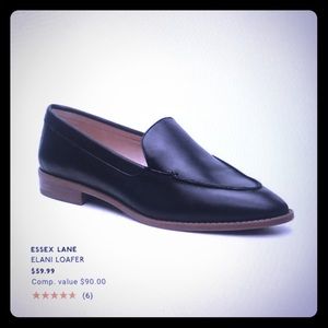 Black leather loafers size 9